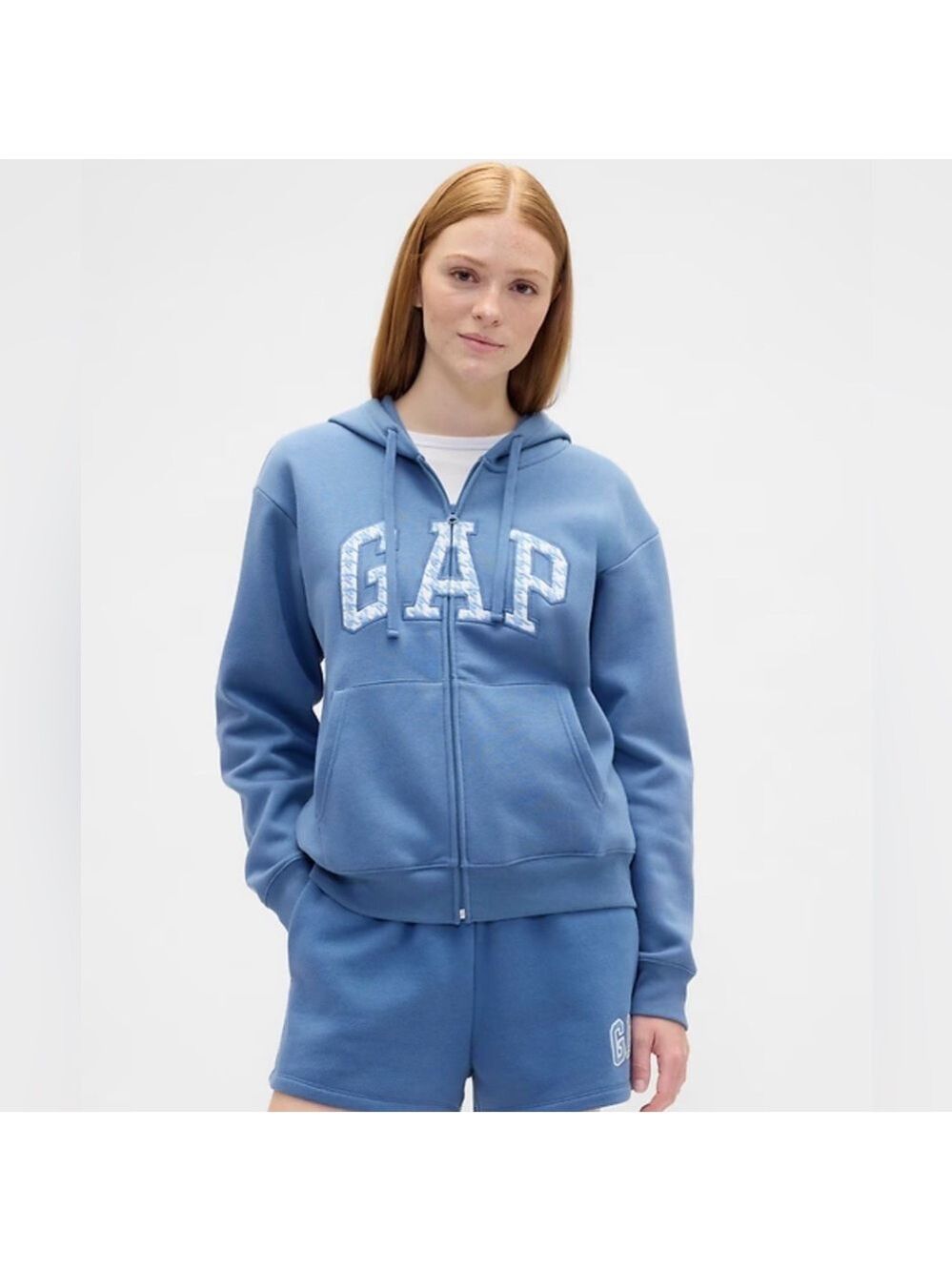 Gap Relaxed Logo Spellout Zip Hoodie Jacket Coat NWOT XL Cozy Soft Classic